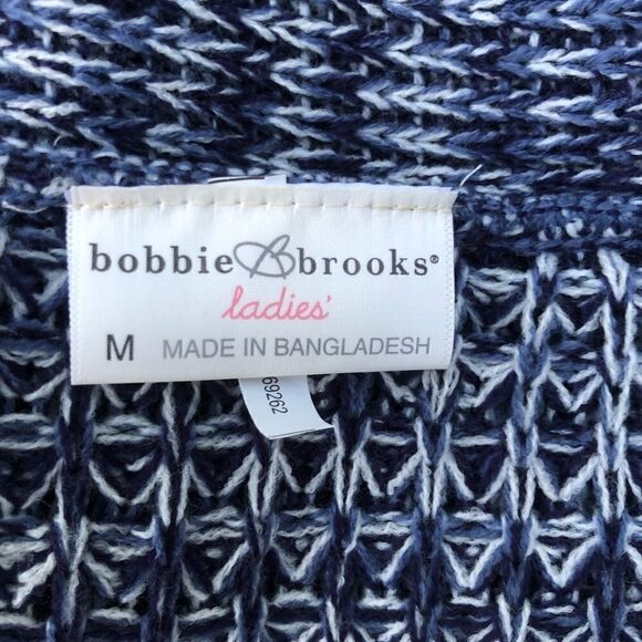 Bobbie Brooks Ladies Blue White Marble Long Length Knit Sweater Cardigan Sz L - Picture 7 of 11